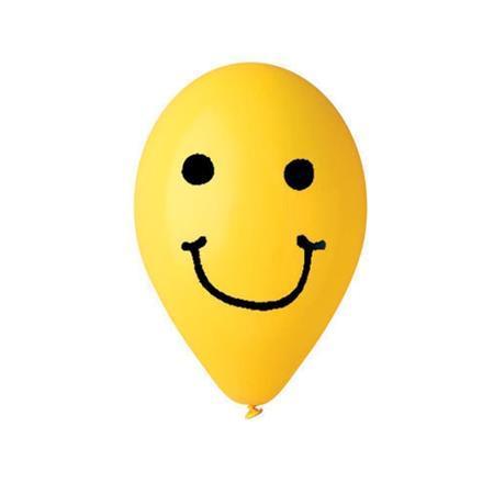 Balónek, žlutá, smajlík, 30 cm