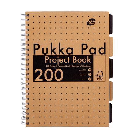 Spirálový sešit "Kraft Project Book", A4, linkovaný, 100 listů, PUKKA PAD 9566-KRA