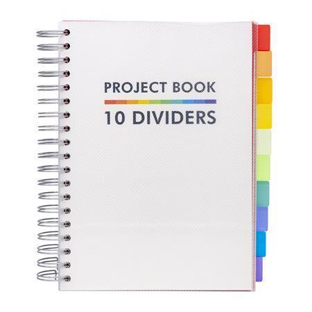 Spirálový sešit "White Project Book", mix vzorů, B5, linkovaný, 100 listů, PUKKA PAD 9603-PB