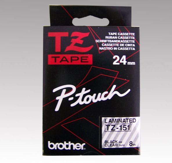 Páska, 24 mm x 8 m, BROTHER, průhledná-černá
