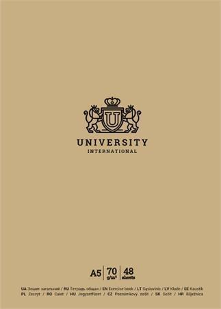 Sešit "University International", mix motivů, linkovaný, A5, 48 listů, SHKOLYARYK A5-048-5210L