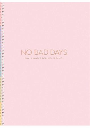 Spirálový sešit "No Bad Days", mix motivů, B5, čtverečkovaný, 80 listů, tvrdé desky, SHKOLYARYK B5-S
