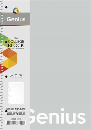 Spirálový sešit "Genius Pastel", mix motivů, čtverečkovaný, A4, 80 listů, PP desky, SHKOLYARYK A4-08
