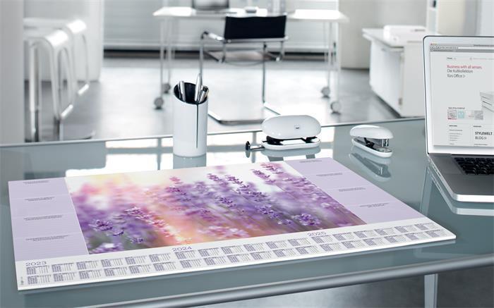 Stolní podložka "Fragrant Lavender", 595 x 410 mm, 3 roční a týdenní kalendář, SIGEL HO308