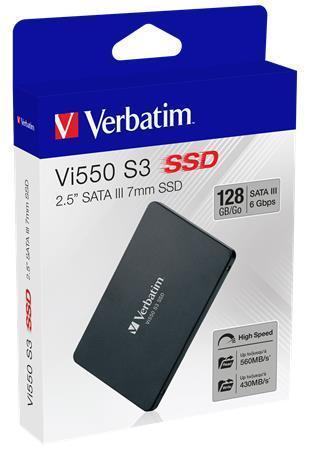 SSD (vnitřní paměť) "Vi550", 128GB, SATA 3, 430/560MB/s, VERBATIM