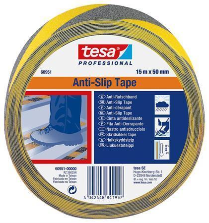 Protiskluzová bezpečnostní páska "Anti-Slip 60951", černá-žlutá, 50 mm x 15 m, TESA
