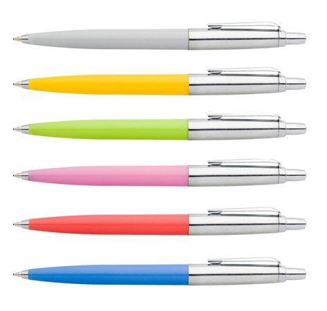 Kuličkové pero "Polo", mix barev, 0,8mm, stiskací mechanismus, modrá, ICO