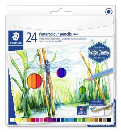 Akvarelové pastelky "Design Journey", 24 různých barev, sada, šestihranné, STAEDTLER