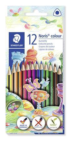 Pastelky "Noris Colour", 12 barev, sada, trojúhelníkový tvar, STAEDTLER