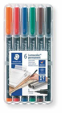 Permanentní popisovač "Lumocolor 313", 6 barev, 0,4mm, STAEDTLER