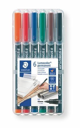 Permanentní popisovač "Lumocolor 317 M", 6 barev, 1mm, OHP, STAEDTLER