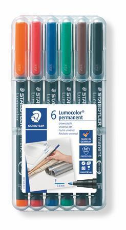 Permanentní popisovač "Lumocolor 318 F", 6 barev, 0,6mm, OHP, STAEDTLER