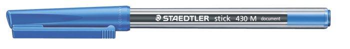 Kuličkové pero "Stick Document 430 M", modrá, 0,5 mm, s uzávěrem, STAEDTLER