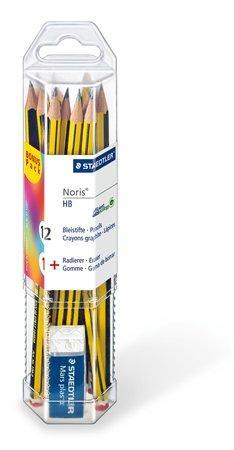 Grafitová tužka "Noris" sada + pryž zdarma, HB, šestihranná, STAEDTLER