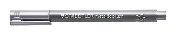 Štětcový fix "Design Journey Metallic Brush", stříbrná, 1-6 mm, STAEDTLER 8321-81