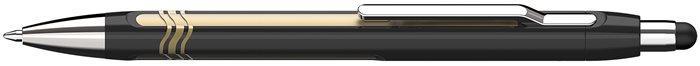 Kuličkové pero "Epsilon Touch", černá-zlatá, 0,7mm, stiskací mechanismus, stylus, SCHNEIDER