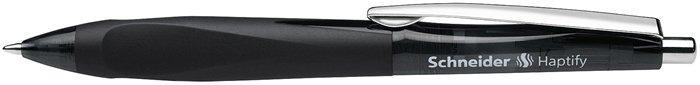 Kuličkové pero "Haptify", černá, 0,5mm, stiskací mechanismus, SCHNEIDER