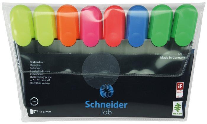 Zvýrazňovače "Job 150", sada, 8 barev, 1-5 mm, SCHNEIDER