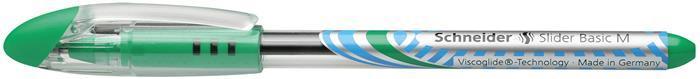 Kuličkové pero "Slider M", zelená, 0,5mm, s uzávěrem, SCHNEIDER