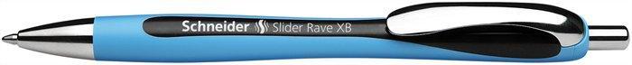Kuličkové pero "Slider Rave", černá, 0,7mm, stiskací mechanismus, SCHNEIDER