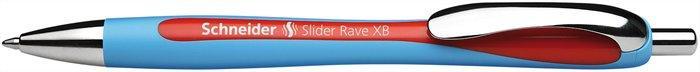 Kuličkové pero "Slider Rave", červená, 0,7mm, stiskací mechanismus, SCHNEIDER