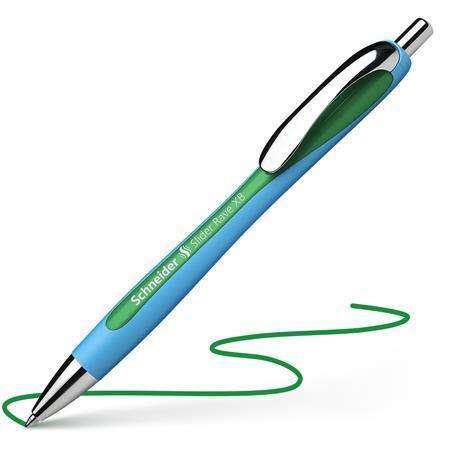 Kuličkové pero "Slider Rave", zelená, 0,7mm, stiskací mechanismus, SCHNEIDER 132504