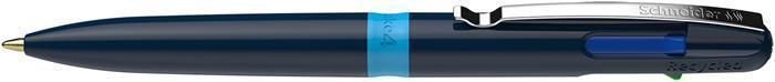 Kuličkové pero "Take 4", tmavě modré, 0,5 mm, stiskací mechanismus, 4-barevné, SCHNEIDER 138003