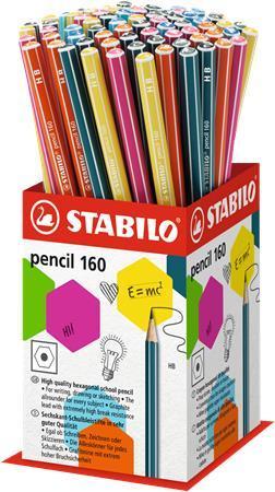 Grafitová tužka "160", displej/72 ks, HB, šestihranná, STABILO