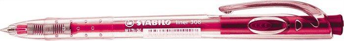 Kuličkové pero "Liner 308", růžová, 0,3mm, stiskací mechanismus, STABILO