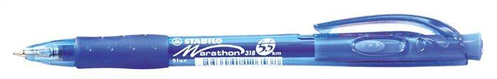 Kuličkové pero "Marathon", modrá, 0,4mm, stiskací mechanismus, STABILO