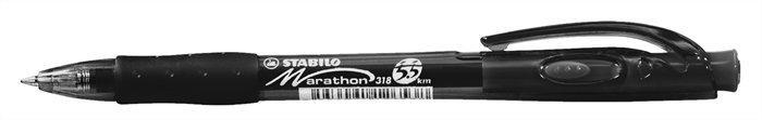 Kuličkové pero "Marathon", černá, 0,4mm, stiskací mechanismus, STABILO