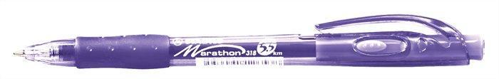 Kuličkové pero "Marathon", fialová, 0,4mm, stiskací mechanismus, STABILO