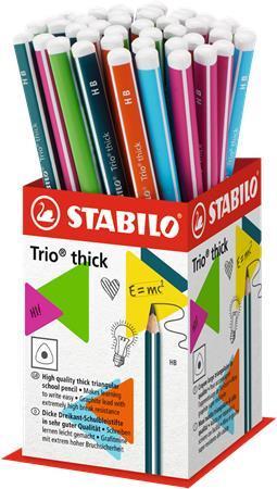 Grafitová tužka "Trio", displej/48 ks, HB, trojhranná, maxi, STABILO