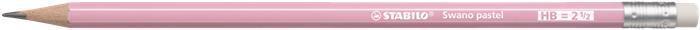 Grafitová tužka s gumou "Swano Pastel", růžová, HB, šestihranná, STABILO