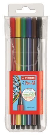 Fix "Pen 68", sada, 6 barev, 1mm, STABILO