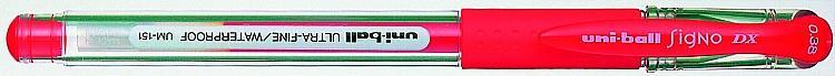 Gelové pero "UM-151", červená, 0,38mm, s uzávěrem, UNI