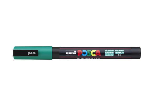Akrylový popisovač "Posca PC-3M", smaragdová, 0,9-1,3 mm, UNI