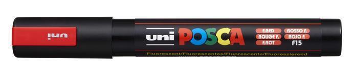 Akrylový popisovač "Posca PC-5M", fluorescenční červená, 1,8-2,5 mm, UNI 2UPC5MFP