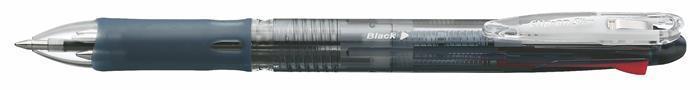45973 Kuličkové pero "Clip-on Slim 4C", 4 barvy, 0,24 mm, stiskací mechanismus, transparentní tělo,