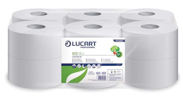 Toaletní papír "Eco", bílý, 120 m, průměr 19 cm, 2 vrstvý, LUCART