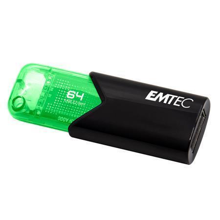 USB flash disk "B110 Click Easy", černo-zelená, 64GB, USB 3.2, EMTEC ECMMD64GB113