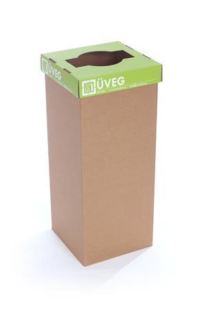 Odpadkový koš na tříděný odpad "Office", zelená, recyklovaný, HU popis, 50 l, RECOBIN