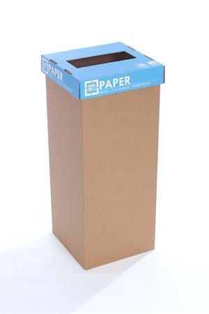 Odpadkový koš na tříděný odpad "Office", modrá, recyklovaný, anglický popis, 50 l, RECOBIN