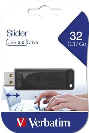 32GB USB Flash 2.0 "Slider", VERBATIM, černý