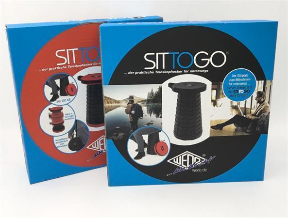 Stolička "Sittogo“, plastová, teleskopická, černá, WEDO "Sittogo“