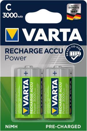 Nabíjecí baterie, C (malý monočlánek), 2x3000 mAh, přednabité, VARTA "Power Accu"