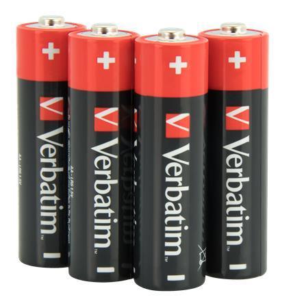 Baterie, AA (tužková), 4 ks, VERBATIM "Premium"