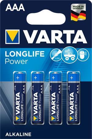 Baterie "Longlife Power", AAA (mikrotužková), 4 ks v balení, VARTA