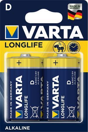Baterie, D (velký monočlánek), 2 ks, VARTA "Longlife Extra"