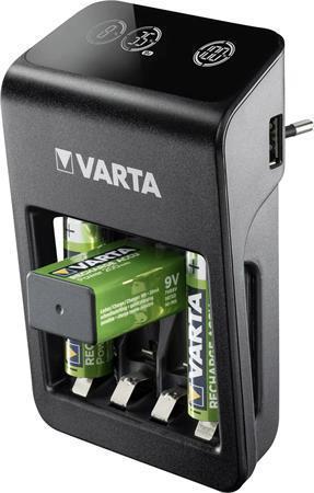 Nabíječka baterií "Plug", AA/AAA/9V, 4xAA 2100 mAh, LCD displej, VARTA 